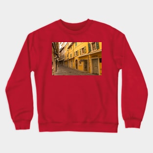 Street in Garda in North East Italy Crewneck Sweatshirt